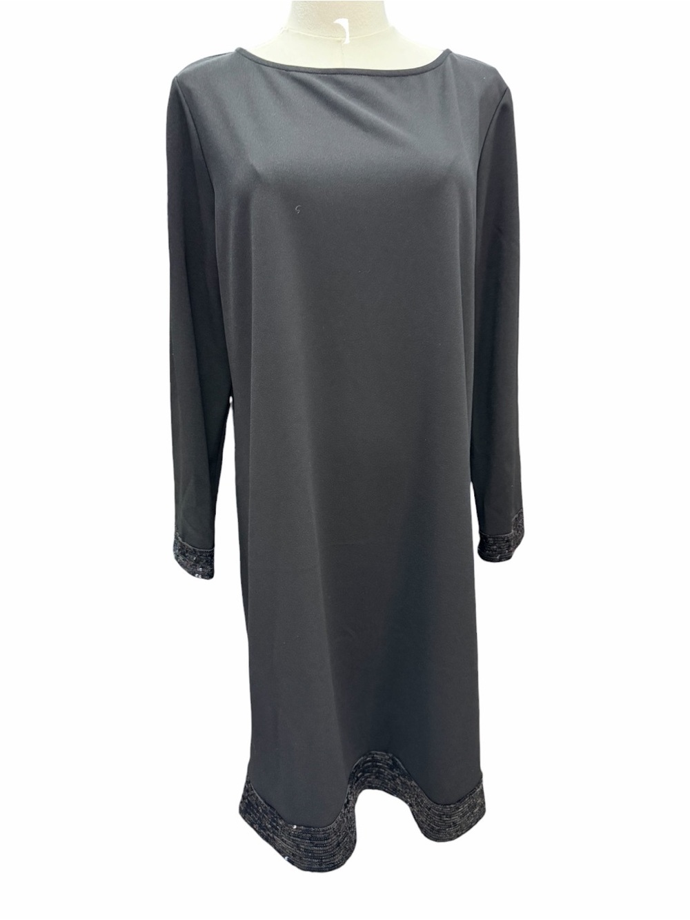 M25 Marina Black with Sequin Trim Formal Dress